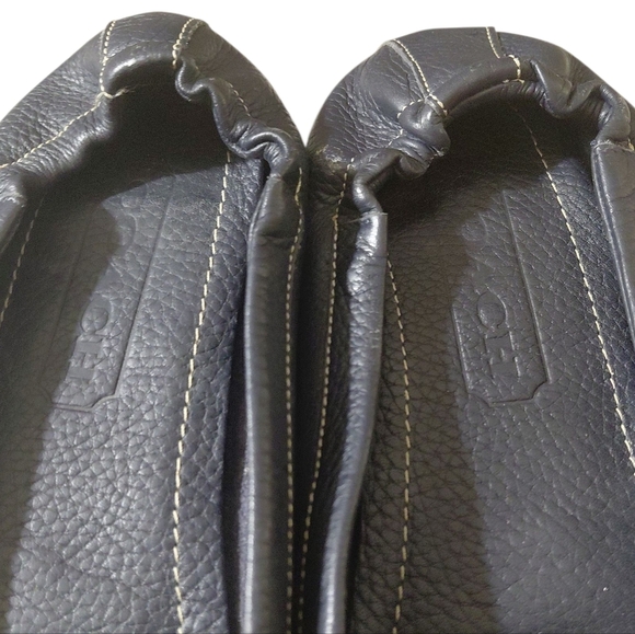 Coach Nellie Dark Blue Leather Flats Driving Shoe Loafers Size 7.5 B - Picture 4 of 11
